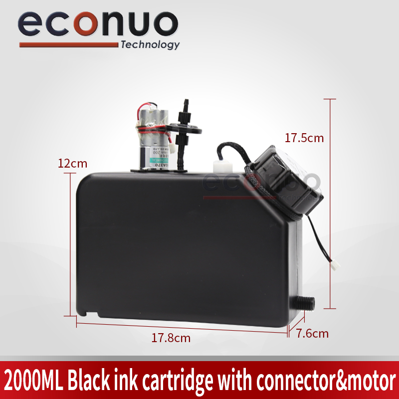 2000ml black ink cartridge with connector&motor